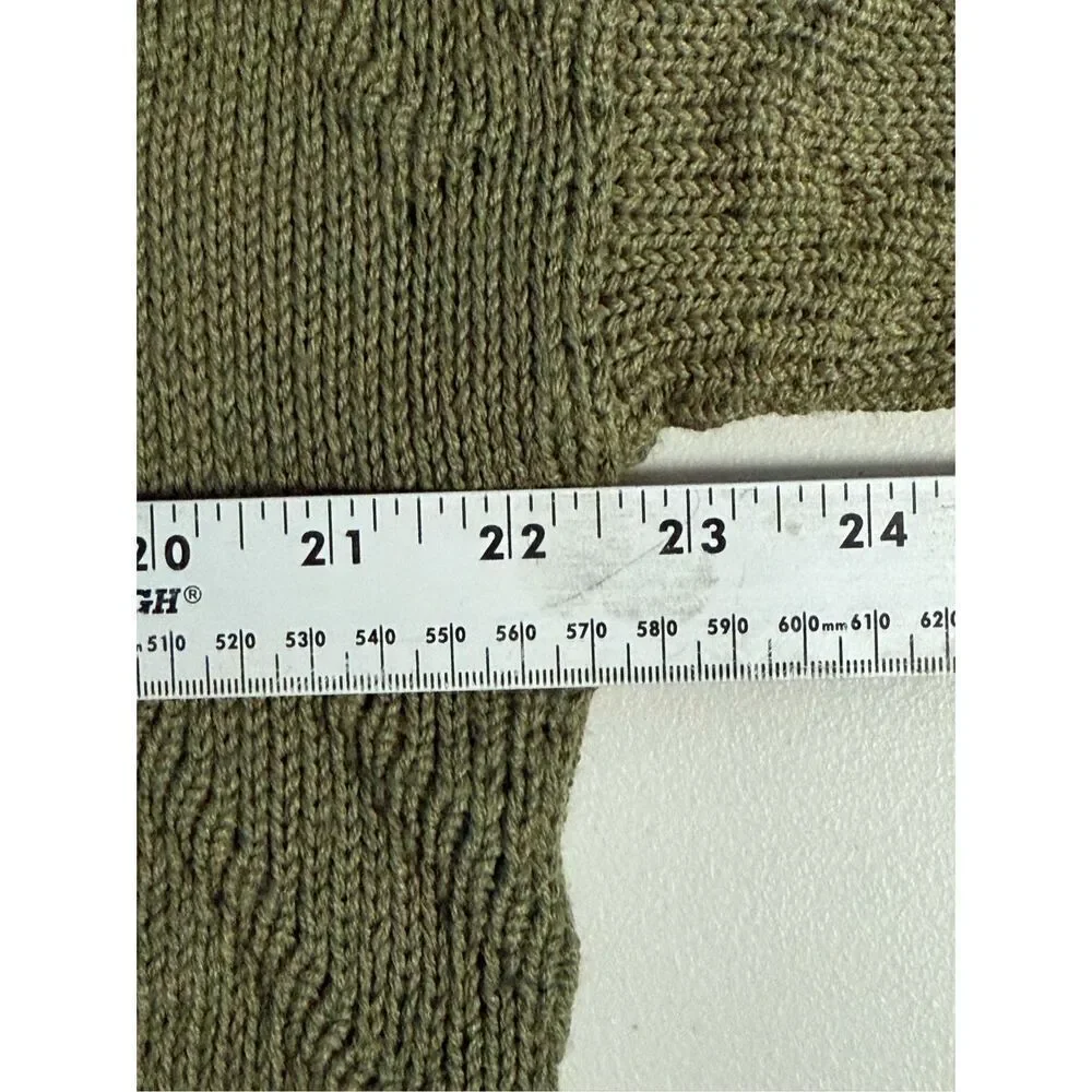 Vintage Jantzen Fisherman Cable Knit Mock Neck Sweater Womens XL Olive‎ 70s